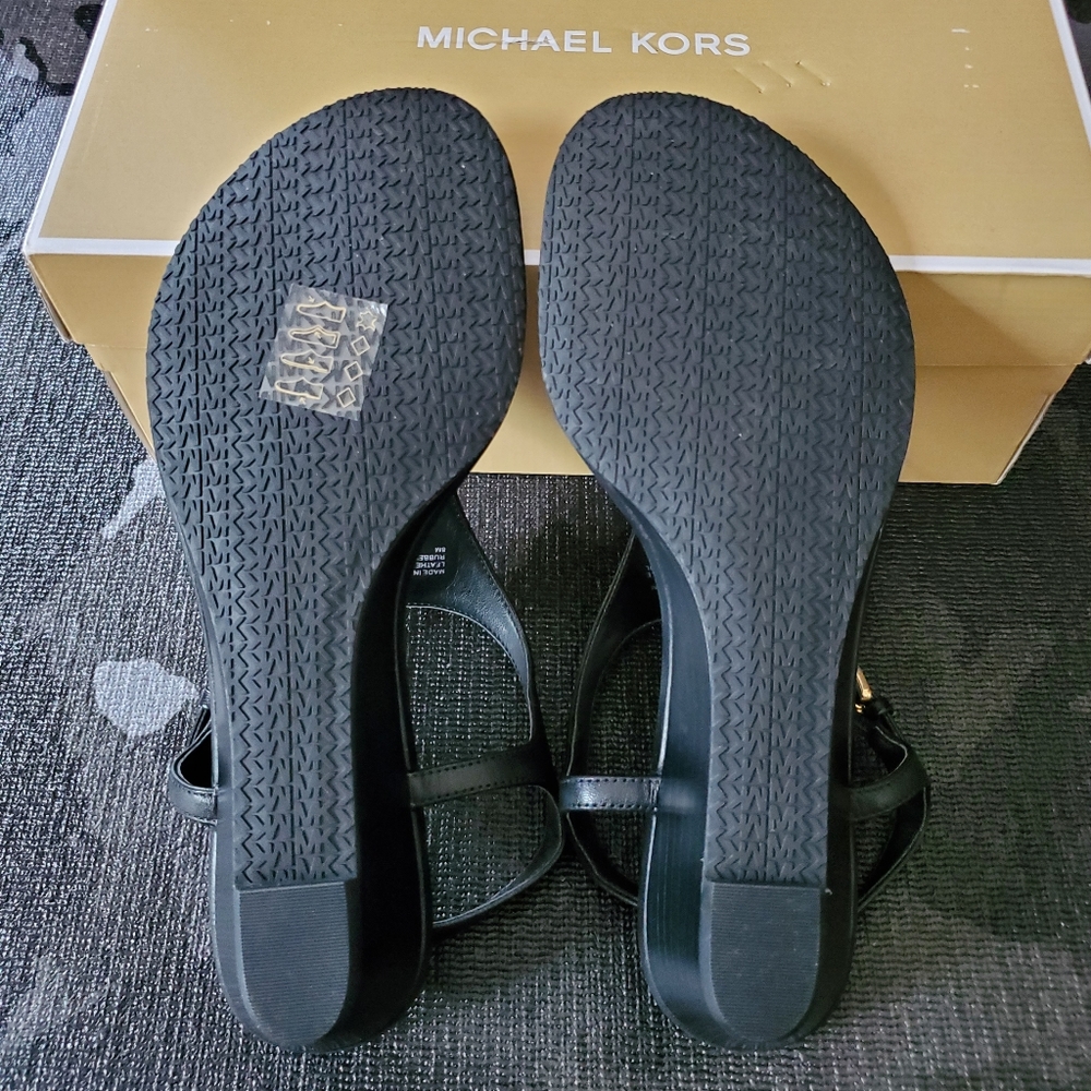 Michael Kors Ramona Wedge Sandals in Black - Picture 8 of 10